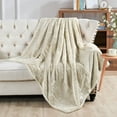 thumbnail image 6 of Home Soft Things Plain Faux Fur Throw - Beige - 50" x 60", 6 of 7