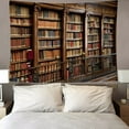 thumbnail image 2 of mnjin vintage bookshelf tapestry wall hanging retro library hippie wall tapestries for bedroom living room college dorm decor 59.06 x 59.06 inches j, 2 of 7