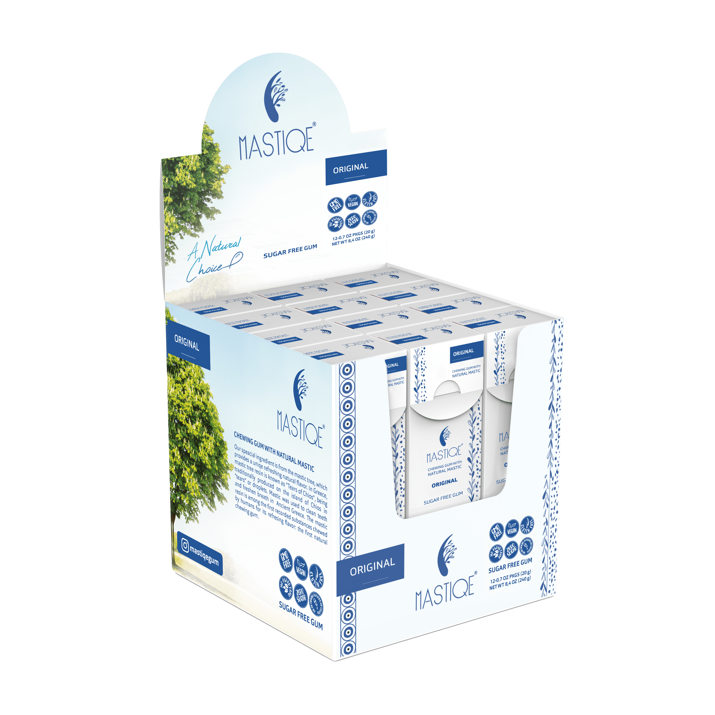 Mastiqe Sugar Free Chewing Gum with Natural Mastic -Plain