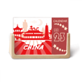 thumbnail image 1 of Red Outline Landmark China Fan Desk Calendar Desktop Decoration 2023, 1 of 3