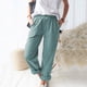 thumbnail image 1 of Pntutb Mujer Casual Color Sólido Bolsillos Cintura Elástica Cómodo Pantalones Rectos Pntutb Pntutb-4690, 1 of 5