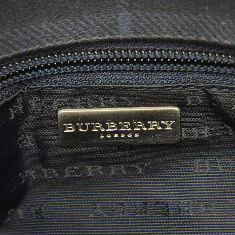 used Women Pre-owned Burberry Smoke Check Handbag PVC Plastic Black Top HandleBag, Women's, Size: Small