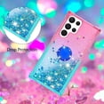 thumbnail image 5 of Clear Case for Samsung Galaxy S23 Ultra (Not S23) with Kickstand for Girls Women, Liquid Glitter Sparkle Bling Cute Case Gradient Quicksand Cover for Samsung Galaxy S23 Ultra JB Powder Blue, 5 of 14