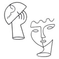 thumbnail image 2 of Soporte de Sombrero Geométrico Baoblaze 2 Uds Escultura de cara abstracta, 2 of 6