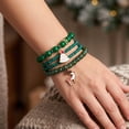 thumbnail image 4 of OAVQHLG3B Christmas Bracelets for Women, Snowflake Santa Claus Christmas Tree Festive Beaded Bracelets Stackable Stretch Friendship Bracelets, 4 of 5