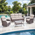 thumbnail image 2 of Jentlehouse Outdoor Patio Furniture Set,All-Weather Wicker Sofa Set with Outdoor Rockers & 2-Tier Table,Outdoor Conversation Furniture Set for Garden Porch Balcony Deck, 2 of 11