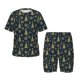 thumbnail image 1 of Balery Gold Snowflake Christmas Tree Conjunto de Pijama Infantil de Manga Corta con Estampado – Ropa de Dormir de Algodón Suave-Small, 1 of 6