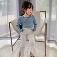 thumbnail image 4 of XBASW Kids Toddler Square Collar T-Shirt Tops for Girls Spring Fall Pullover Sweatshirt Casual Tees 1-7 Years, 4 of 9