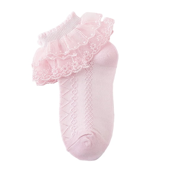 Whouriu Infant Girls Lace Ruffle Socks Soft Polyester Mesh Breathable Summer Casual Dress Socks