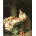 thumbnail image 2 of Tassaert, Octave 26x31 White Modern Wood Framed Museum Art Print Titled - The Bourgeois Kitchen, 2 of 4
