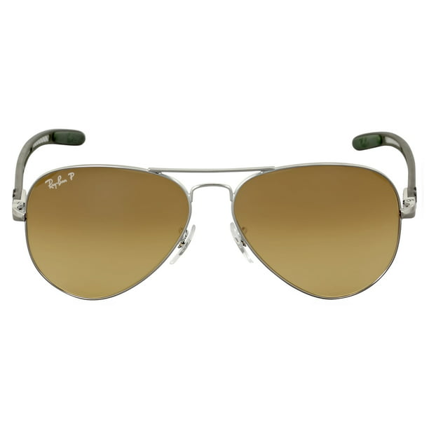 Ray-Ban Aviator Carbon Fiber Frame Gradient Brown Polarized Sunglasses  RB8307004M758 