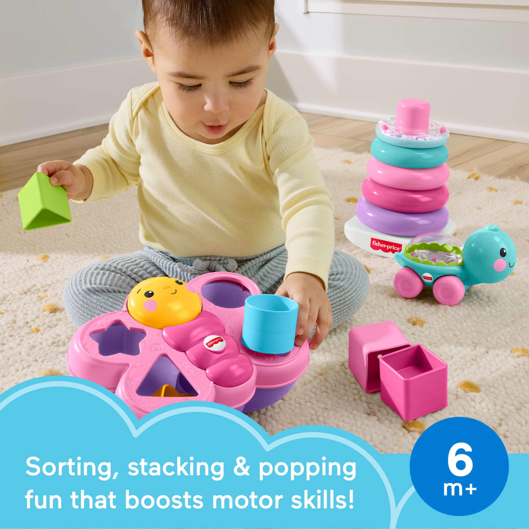 Fisher-Price Sit & Play Bundle, Baby Gift Set of 4 Developmental Activity Toys for Ages 6 Month & Up