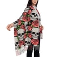 thumbnail image 4 of Junzan Lightweight Women'S Fashion Skull And Roses Printed Winter Fall Warm Scarves Scarf Shawl, 4 of 9