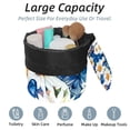thumbnail image 2 of PhooArto Travel Cosmetic Bags Barrel Makeup Bag, Multifunctional Toiletry Bucket Bags Round Organizer Storage Pocket, Blue Butterflies Daisy Flower Pattern, 2 of 6