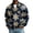 Navy #8, variant on WULMLEO Christmas Loose Fit Full Zip Bomber Jackets For Men Snowflake Graphic Waffle Knit Sweatshirts Winter Daily Outerwear Dark Green M