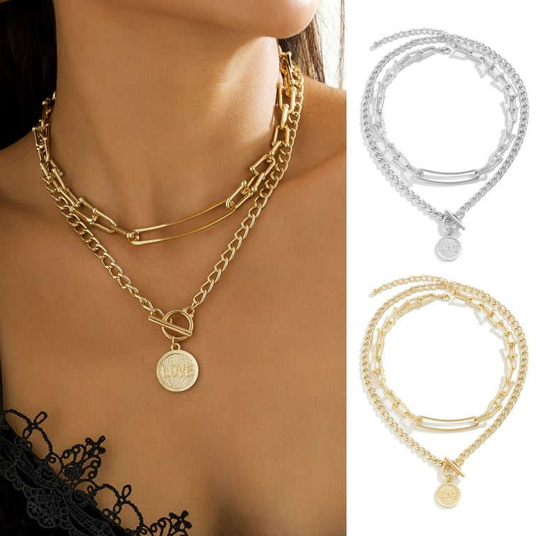 Coin shaped pendant store on a necklace