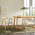 thumbnail image 2 of Walker Edison Modern Solid Wood Curved Dining Chair with Boucle, Set of 2, Ivory, 2 of 12