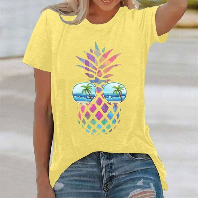 WILLBEST T-Shirt pour Femmes Haut Ample Imprimé Manches Courtes T-Shirt 5664