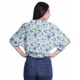 thumbnail image 4 of Moomaya Printed Womens Wrap Blouse Moss Georgette Elastic Waist Summer&nbsp;Crop Top, 4 of 5