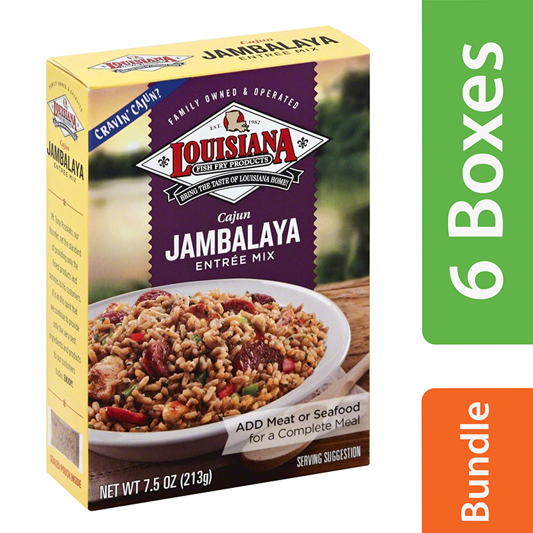 (6 Pack) Louisiana Entree Mix, Cajun Jambalaya, 7.5 oz