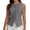 Gray, variant on Tank Tops for Women Solid Color Cotton Linen Blazer Style Button Down Top Beach Vacations Sports and Fitness Social Gatherings