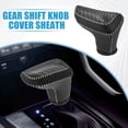 thumbnail image 2 of Palanca de cambio de marchas automática para Hyundai Elantra 2021-2023, piel sintética, diseño de fibra de carbono, color negro y gris, 2 of 7