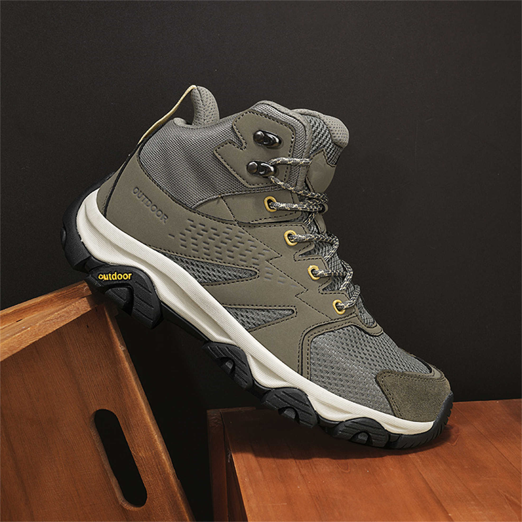 YOURDIARY Womens Mens High-Top Hiking Shoes Outdoor Breathable Anti-Slip Athletic Shoes Trekking Sneakers