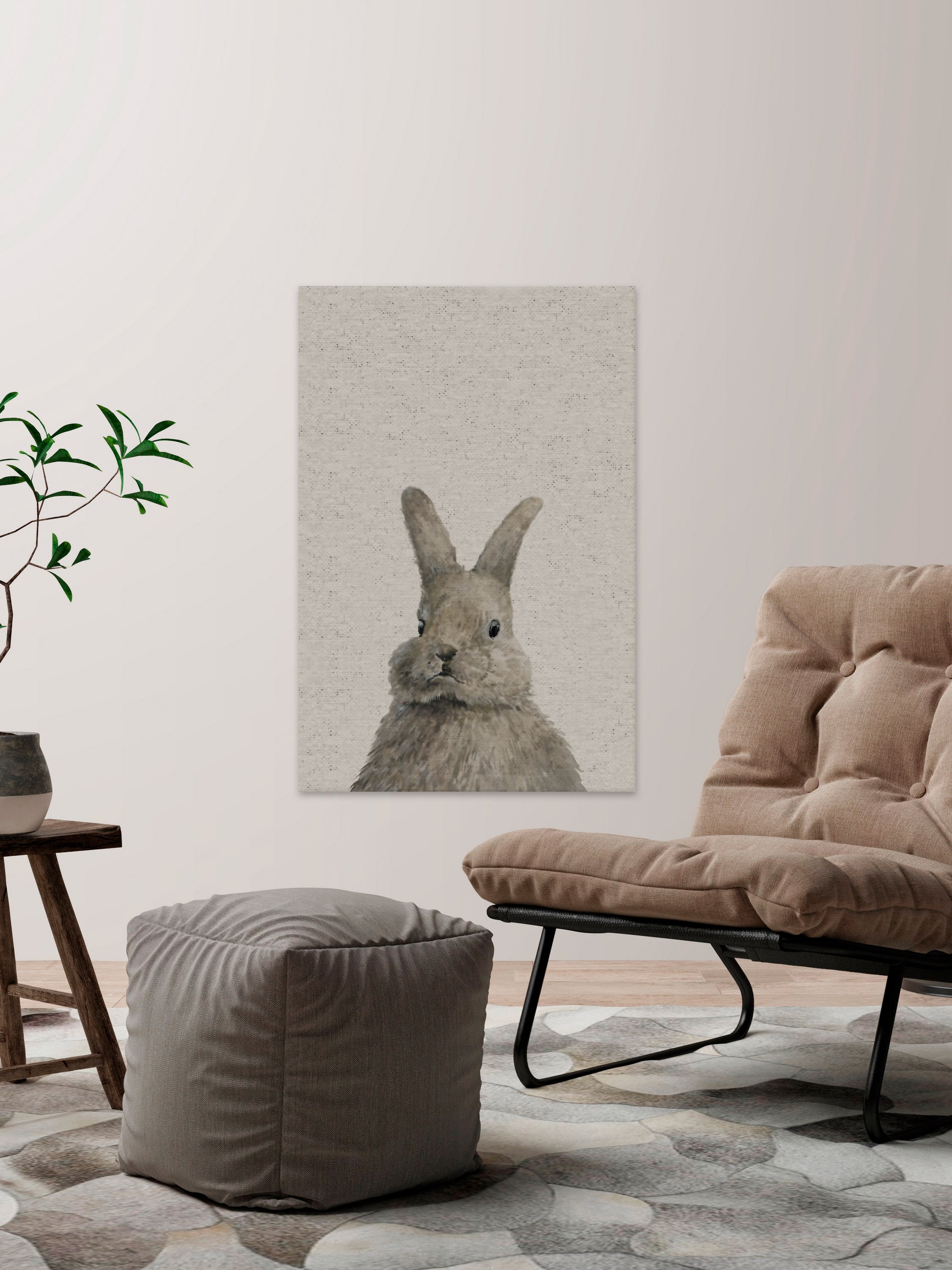 Chubby Hare II Painting Print on Wrapped Canvas