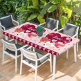 thumbnail image 2 of Light Pink Valentines Day Table Cloths for 4 Foot Rectangle Tables, Love Hearts Romantic Farmhouse Patio Waterproof Elastic Fitted Tablecloths, Washable Rectangular Table Cover for Camping, 2 of 8