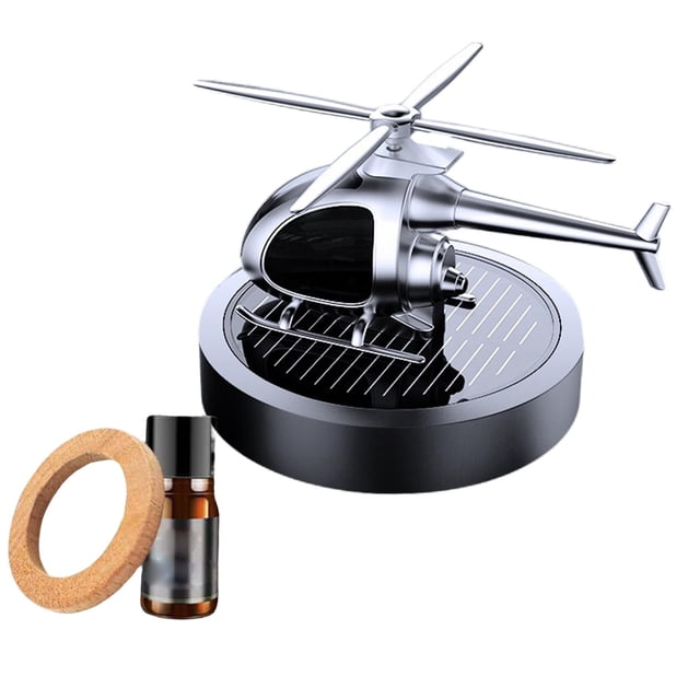 Ambientador de coche Energía solar Aleación de aluminio Fragante de larga duración con adorno de Purificador de aire apto para baño Negro SM SunniMix ambientador de coche