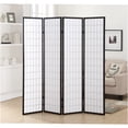 thumbnail image 2 of JERFIT 4 Panel Japanese Shoji Screen Room Divider with Black Wood Frame & Durable Paper Panels for Home & Office Privacy, 2 of 5