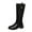 Black, variant on RXMEKW Womens Winter Boots, Fashionable Knee-High Boots with Solid Color, Round Toe, Side Zipper, Low Heel