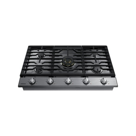 Samsung - 36" Built-In Gas Cooktop with WiFi and Dual Power Brass Burner - Stainless Steel