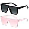 thumbnail image 1 of LYZOIT Gafas de sol cuadradas de gran tamaño para mujeres y hombres, grandes y planas, protección de moda, gran protección UV, sin montura, 1 of 1