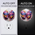 thumbnail image 3 of HemaKayy 2 Pack Round Automatic Sensor Dusk-to-Dawn LED Night Lights | Warm Sweet Wall Night Light for Home | Energy-Saving Dusk-to-Dawn Nightlight - Colorful Butterfly Oil Paint, 3 of 8