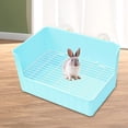 thumbnail image 1 of Caja de arena para conejos, bandeja de entrenamiento para orinal, caja de ropa de cama, jaula para inodoro, caja de inodoro para conejos, bandeja para Azul Yinane Inodoro con bandeja de arena, 1 of 8