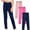 C Navy, variant on WAVSUF Kids Girls Dance Leggings 3 Pack High Waist Soft Stretch Skinny Fit Work Trendy Cotton Bottoms Gray Size 6