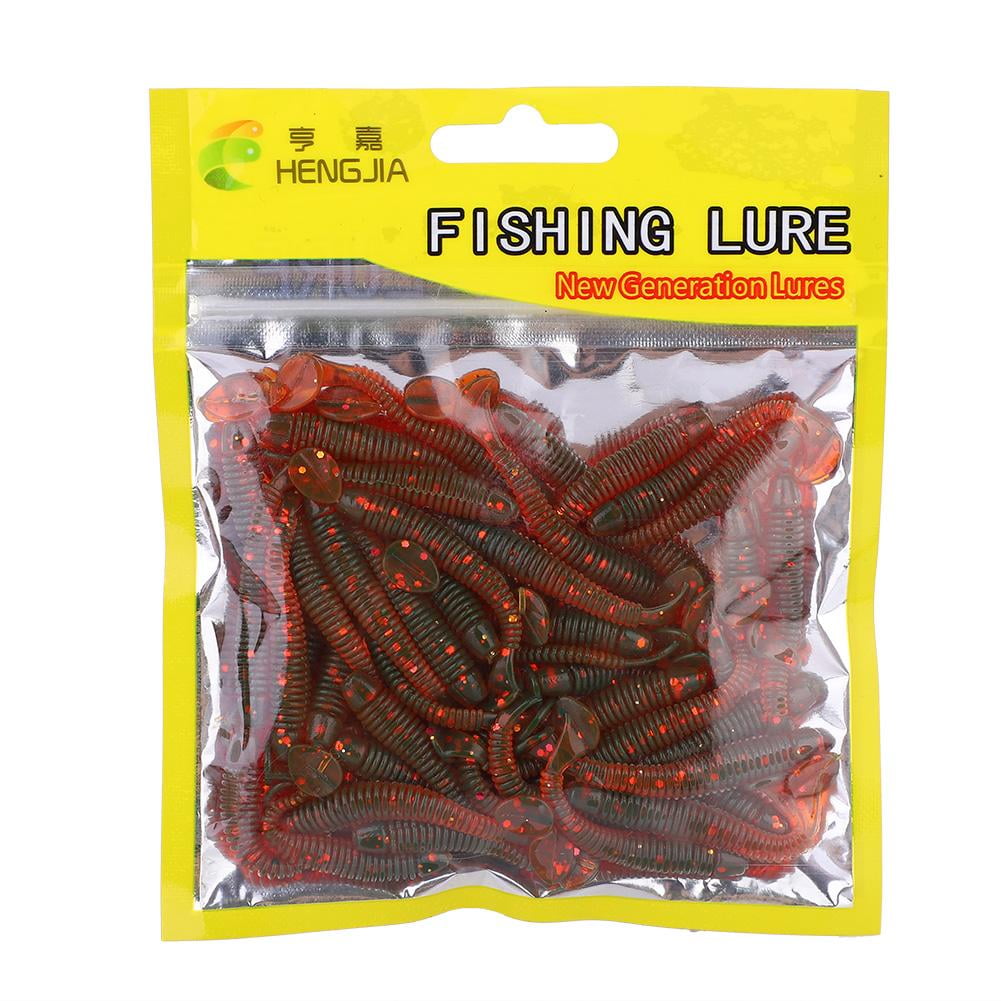 Spptty 50PCS 5cm Soft Plastic Fishing Lures TTail Grub Baits Fish Tackle Accessory, Fishing