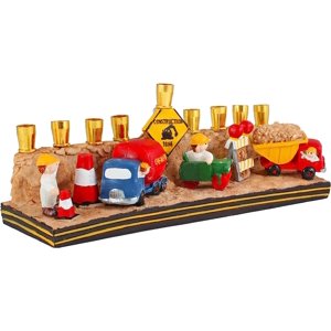 Aviv Judaica Construction-Themed Children's Menorah