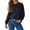Navy, variant on Womens Tops Fall Fashion Long Sleeve T Shirts Loose Cute Crewneck Side Split Basic Casual Tees Blouses with Pocket