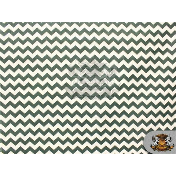 100% Cotton Small Chevron Print Fabric HUNTER GREEN / 45" Wide / Sold by the yard