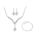 thumbnail image 1 of Nvzi Conjunto de joyería nupcial, collar de cristal, pulsera, pendientes, conjunto para novia, dama de honor, fiesta de graduación, conjunto de joyería, accesorios, B13, 1 of 4