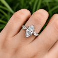 thumbnail image 2 of vylahjewellery Elegant Bridal Wedding Ring with Marquise Shaped Side Stones, Women's Marquise Cut Engagement Ring for Women, Three Stone Ring, 2 of 9