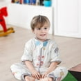 thumbnail image 2 of Baby Sleeping Bag with Legs 2.5 Tog Toddler Muslin Cotton Sleeping Sack with Removable Sleeves Infant Wearable Blankets Autumn Winter Pajama for Toddler Baby Boys Girls,Grey 6-12 Months, 2 of 3