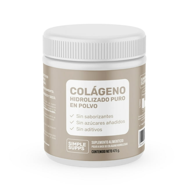 Colágeno Hidrolizado SimpleSupps Polvo 475g Con 47.7 Porciones