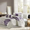 thumbnail image 3 of Bedding Sets Printed Cotton Sateen Comforter Set Taupe Grey/Purple Cal King,Bed Sets, 3 of 7