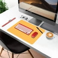 thumbnail image 5 of SEAKOS Desk Pad Protector,PU Leather Dual Side Mouse Pad, 23.6" x 15.7",Non-Slip and Waterproof Writing Mat (Red + Yellow), 5 of 7