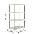 thumbnail image 3 of Ke1Clo 4 Tier Light Duty Plastic Storage Shelves, Medium Modular Shelving Unit Storage Organizer, Independent Shelving Unit Pantry Shelves Floor Storage Rack for Kitchen Garage Bathroom Laundry, 3 of 7
