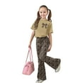 thumbnail image 5 of Gaexia Girls' Summer Pant Set,Girls Casual Fashion Outfit Bow Short Sleeve Top and Long Pants Toddler Play Comfy Two Piece Ensemble Fashion Clothes,8-9 Years, 5 of 6