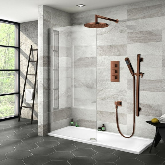 Juno Oil-Rubbed Wall Mount Shower Head Set with Hand Shower